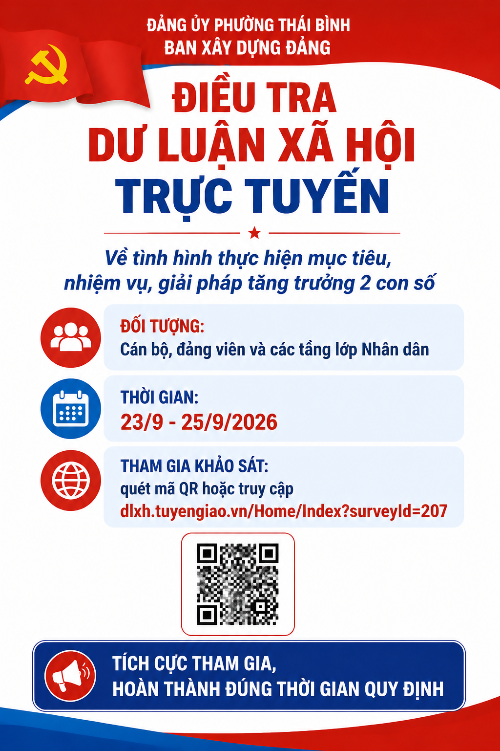 ĐIỀU TRA DƯ LUẬN XÃ HỘI TRỰC TUYẾN VỀ TÌNH HÌNH THỰC HIỆN MỤC TIÊU, NHIỆM VỤ, GIẢI PHÁP TĂNG TRƯỞNG 2 CON SỐ